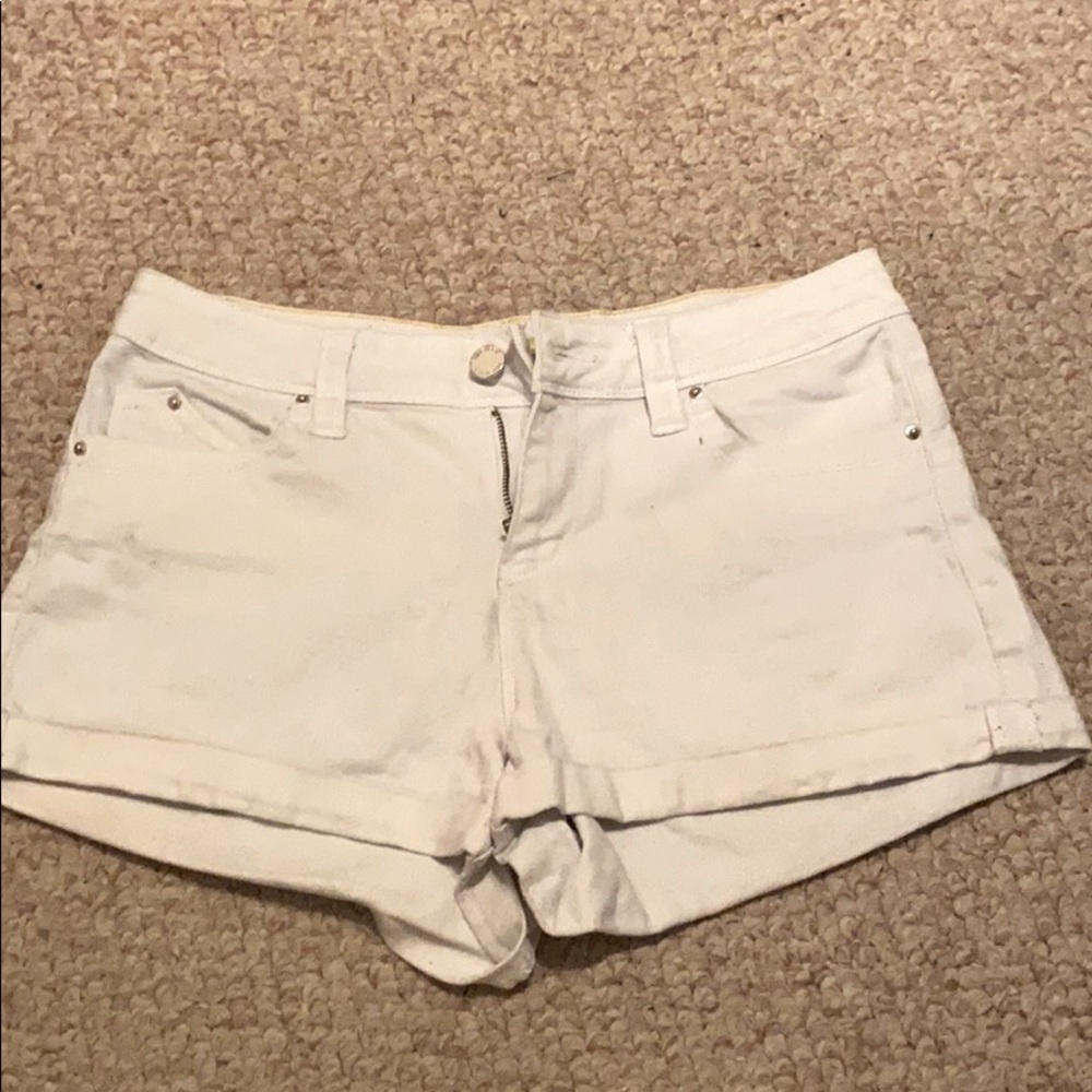 White denim shorts